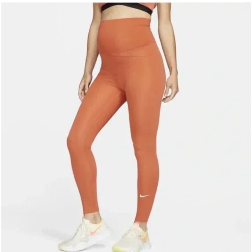 Nike Rust Orange High-Waist Maternity Leggings